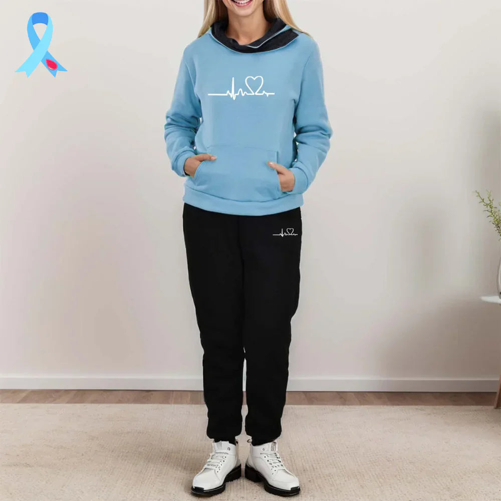 Livia™ - Hjärtlinje Hoodie Set